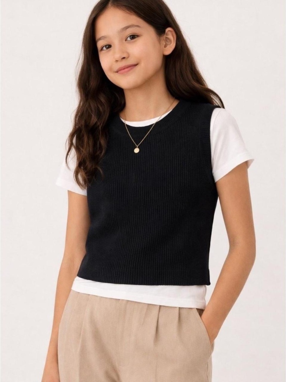 Art Class Girls' Black Ribbed Knit Sleeveless Tank Top - NWT - Picture 1 of 2